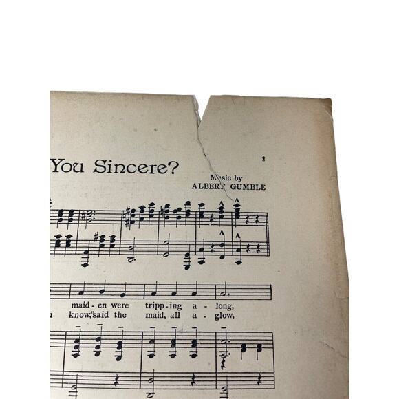 1908 Are You Sincere Sheet Music A Bryan A Gumble Adele Ritchie Vaudeville - Picture 6 of 10
